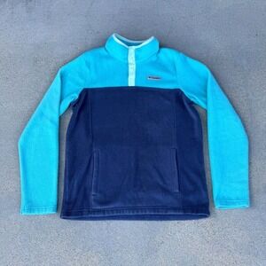 Columbia Women's Quarter Snap Fleece Large Pullover Two-Tone Blue XL